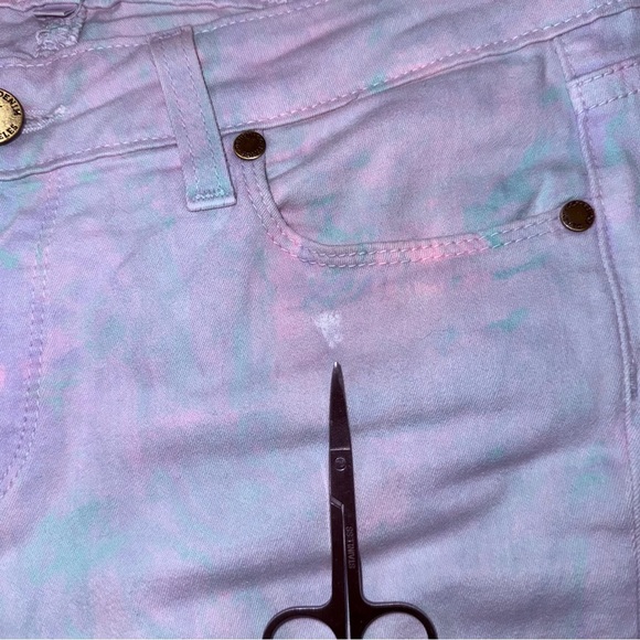 Paige Verdugo Ultra Skinny Jeans Pink Blue Swirl low rise - Picture 4 of 10